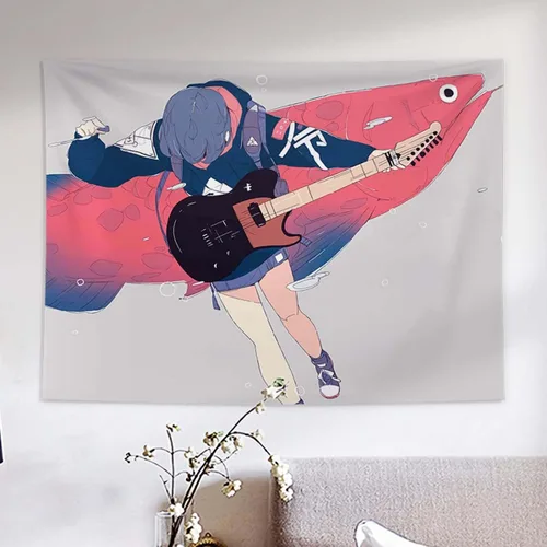 Vista 14 de MLAFE Tapiz Kawaii con temática de cómic de anime, póster de dibujos animados, arte de franela para decoración del hogar