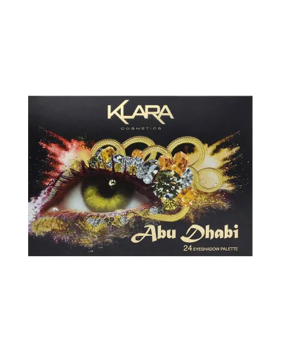 Vista 8 de Klara Cosmetics Paleta de 24 sombras de ojos – Paleta de sombra de ojos festiva de lujo, vibrante, intensa, a todo color, larga duración, mate, Abu