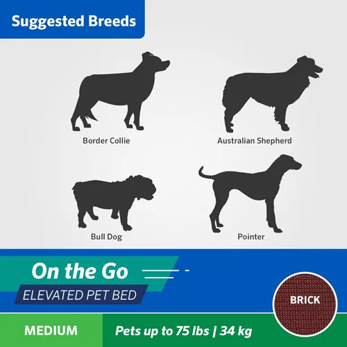 Vista 7 de Coolaroo On-The-Go Cama Elevada para Perros - Cama Plegable Emergente de Viaje para Perros con Tela Transpirable, Resistente a la Humedad, Bolsa