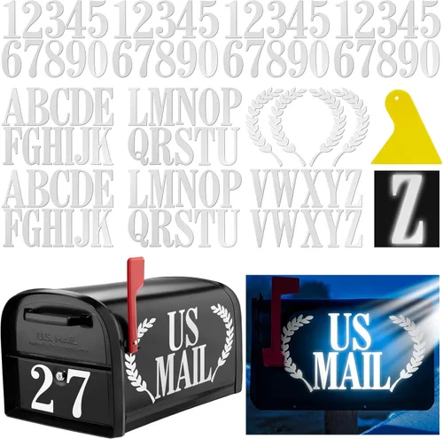 Vista 8 de Seloom 4" Calcomanías reflectantes para números de buzón y letras para exterior, adhesivas, números de buzón 4 juegos (0-9), letras 2 juegos (A-Z)