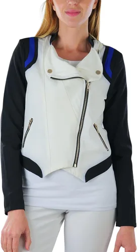 Vista 67 de ToBeInStyle Blazers de manga larga con cremallera y botones para mujer