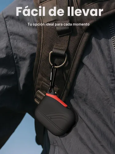 Vista 6 de Funda de silicona para AirPods Pro 3, impermeable, a prueba de golpes Negro profundo