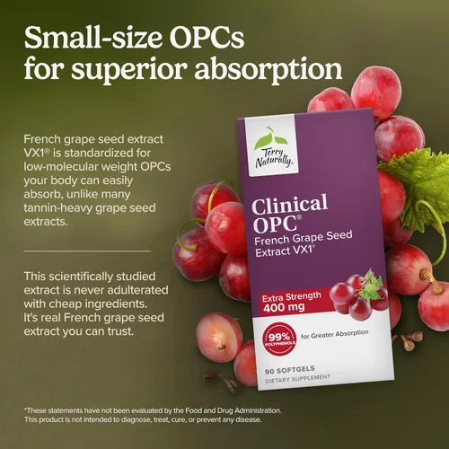 Vista 9 de Terry Naturalmente Clinical OPC Fuerza Extra - Apoyo para la Salud del Corazón y las Arterias - Ayuda para la Salud y Función Cerebral para Enfoque