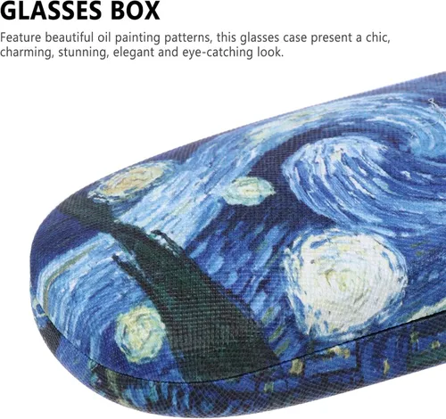 Vista 6 de ULTNICE 2 unids pintura al óleo caja de gafas caso de vidrio vitrina transparente viaje gafas de almacenamiento portador lindo niño gafas envase