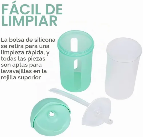 Vista 4 de Boon Swig - Taza de silicona para niños pequeños, 9 onzas. Menta
