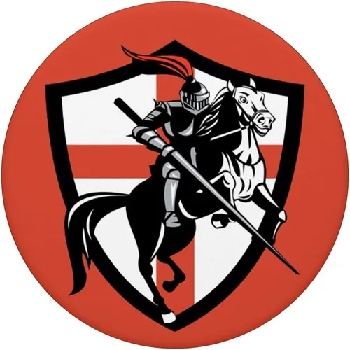 Vista 3 de Bandera de Inglaterra de caballo medieval Knight Jousting – PopSockets Grip y soporte para teléfonos y tabletas