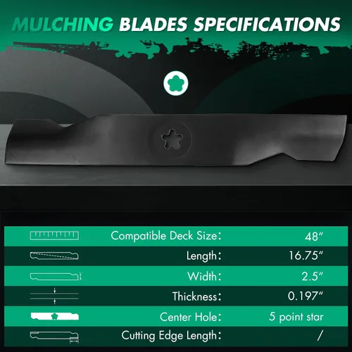 Vista 5 de SCITOO Lawn Mower Blade, 48 inches Blades Compatible for Ariens 21547939 for AYP 173920, 180054, 512258301, 532180054, 539107519 for Craftsman 24679