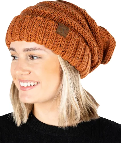 Vista 352 de Funky Junque Gorro de moda de punto trenzado de talla extragrande, grueso, abrigado, suave y holgado