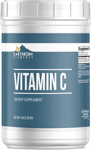 Vista 4 de Earthborn Elements Vitamina C en polvo (2 libras), ácido ascórbico, suplemento y limpiador