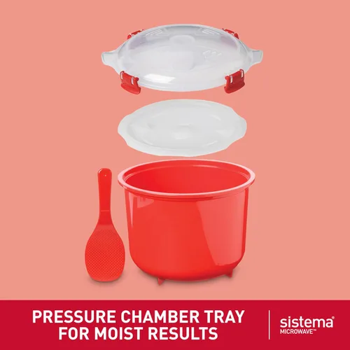 Vista 11 de Taper Sistema para arroz, microondas, cocina, Arroz, Rojo