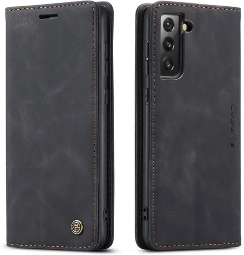 Vista 24 de Funda tipo cartera compatible con Samsung Galaxy S21 con tarjetero de bloqueo RFID, funda de piel con función atril para Samsung Galaxy S21 de 6.2