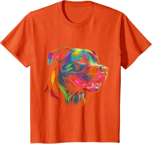 Vista 33 de Pit Bull Mom Dog Lover Colorido Artistic Pitbull Owner - Camiseta para mujer, Negro