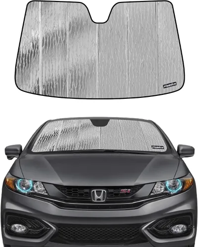 Vista 8 de Pigenius Parasol para parabrisas Honda Civic Sedan 2006-2011, acabado plateado metálico