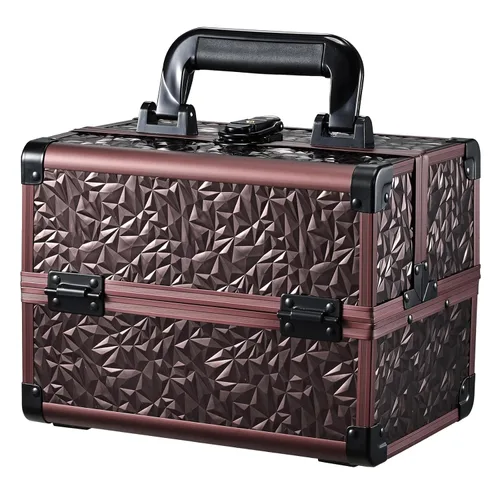 Vista 17 de Joligrace Estuche de maquillaje Organizador Caja de maquillaje Estuche de Rojo Negro