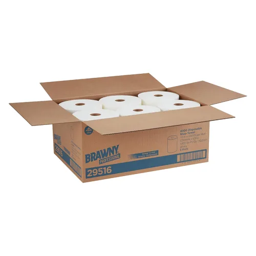 Vista 4 de Brawny Professional A300 - Rollo de toalla desechable para tienda GPPRO (Georgia-Pacific) 29516, blanco, 220 pies lineales por rollo, 6 rollos por