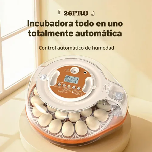 Vista 2 de Incubadoras para incubar huevos 3 en 1 Incubadora de aves de corral totalmente automática Control automático de temperatura y humedad, giro Beige