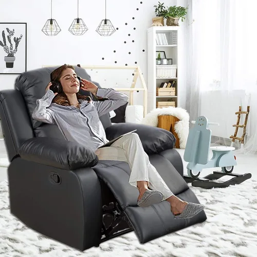 Vista 9 de A Ainehome Juego de sofá reclinable para sala de estar, sofá reclinable, sofá biplaza, asiento reclinable de movimiento manual, asiento de cine