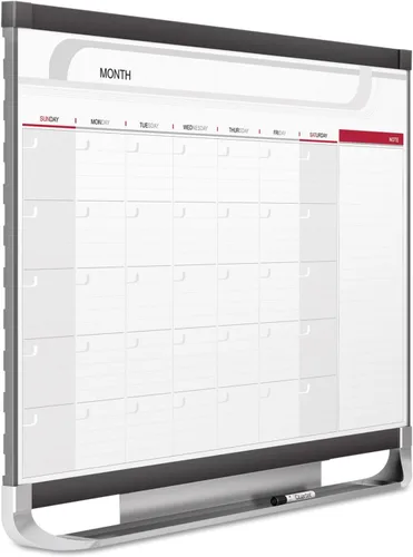 Vista 2 de Quartet Prestige 2. Pizarra magnética de calendario mensual, superficie borrable. 3 x 2