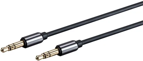 Vista 2 de Monoprice Cable de audio auxiliar TRS de 0.138 in, chapado en oro, 6 pies, negro, serie Onyx
