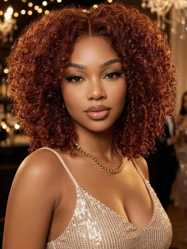 Vista 23 de KLAIYI Bye Bye Slip™ - Pelucas de cabello humano con encaje frontal 7x5, color marrón castaño degradado, rizado, sin pegamento, precortadas de 7 x