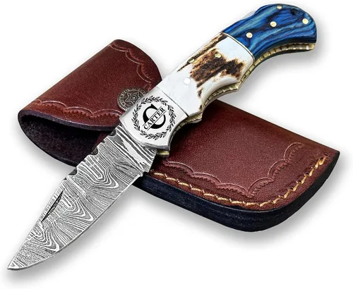 Vista 16 de Cuchillo plegable de bolsillo de acero de Damasco personalizado, regalo personalizado para marido, papá, novio, regalos de padrinos de boda, regalos