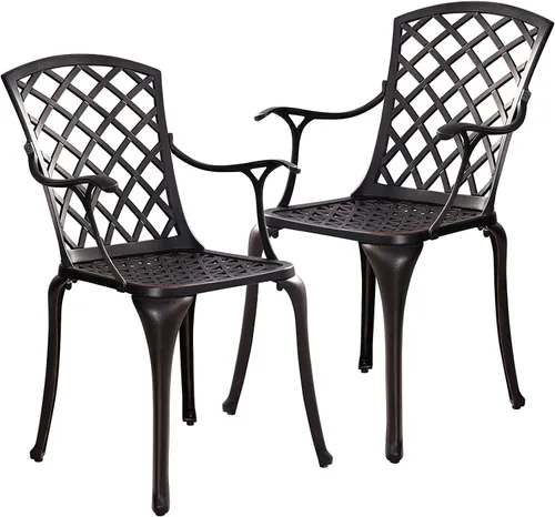Vista 10 de Juego de 2 sillas de comedor para patio, sillas bistró de Set 2#1