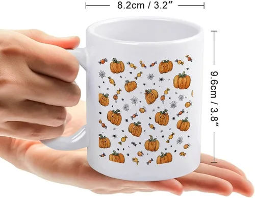 Vista 2 de Taza de cerámica de calabaza con telarañas, taza de viaje para papá, regalo único para el día del padre, marido, hombres, él
