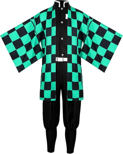 Vista 2 de Drofe Tanjirou Zenitsu - Disfraz de kimono japonés de anime para Halloween