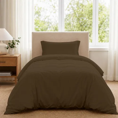 Vista 22 de ROYALE LINENS Funda de edredón negra tamaño individual – Fundas de edredón de 2 piezas – Cierre de cremallera – 1 funda de edredón individual de 68