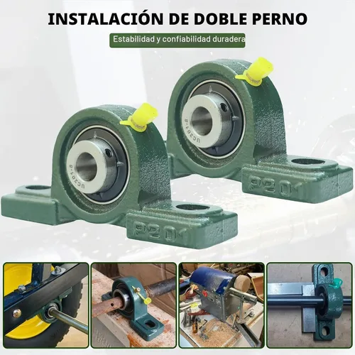 Vista 5 de Paquete de 2 UCP201-8 Rodamientos de Bloque de Almohada - Rodamientos de Bloque de Almohada Montados de 1/2" Base de Hierro Fundido Sólido