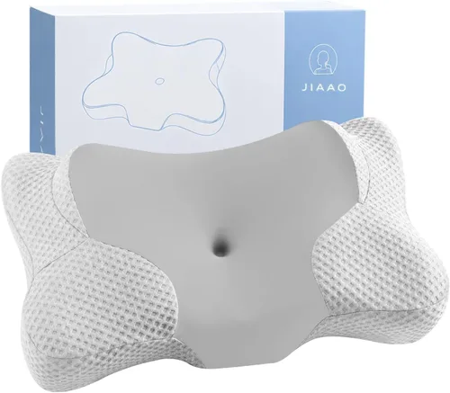 Vista 9 de Almohada cervical ultra refrescante para dormir de lado, 2 alturas 5.31 Azul