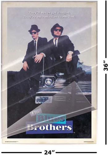 Vista 2 de The Blues Brothers - Póster de película (estilo regular, en una misión de Dios) (Tamaño: 24 x 36 pulgadas) (póster laminado)