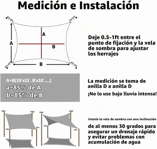 Vista 2 de LOVE STORY Vela de Sombra Solar Rectangular Impermeable de 6.5' x 10' Gris Oscuro Resistente a UV para Patio Exterior Jardín Patio Trasero