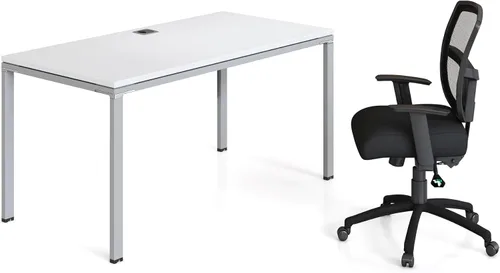 Vista 2 de Boss Office Products Simple System - Escritorio individual, 66 x 24 pulgadas, color blanco