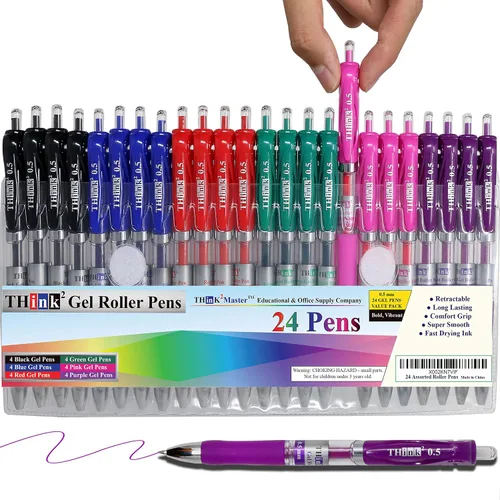 Vista 7 de Think2 - Juego de bolígrafos de gel de color para adolescentes y adultos. Perfecto para dibujar, diario, garabatear, álbumes de recortes
