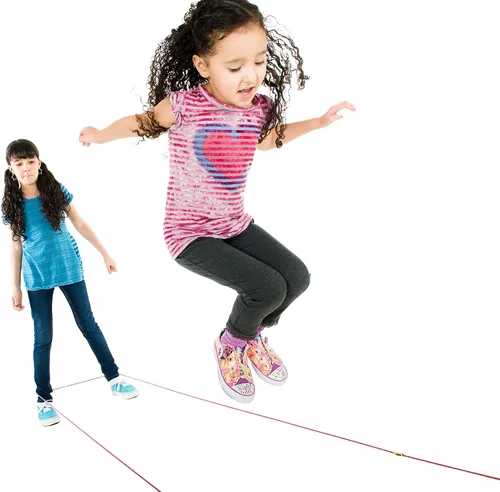 Vista 5 de Just Jump It Chinese Jump Rope - Active Outdoor Youth Fitness - Red Confetti