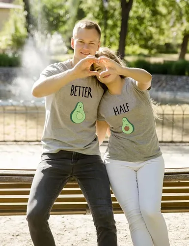 Vista 3 de Camiseta de pareja para él y ella, camiseta divertida para pareja Better&Half Summer 1 pieza