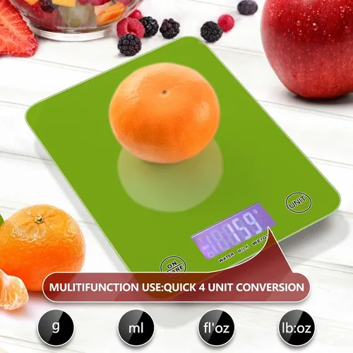 Vista 5 de Manzanas Green Kitchen - Báscula digital de peso y onzas para perder peso, hornear, cocinar manzanas verdes