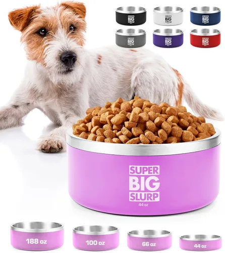 Vista 12 de Tuff Pupper Tazón Aislado de Servicio Pesado para Perros Plato de Comida para Perros de Acero Inoxidable de Doble Pared Tazón Antideslizante a