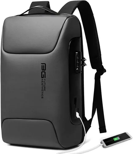 Vista 11 de BANGE Mochila para laptop Tech para hombre y mujer, Negro, Estándar, Computadora portátil