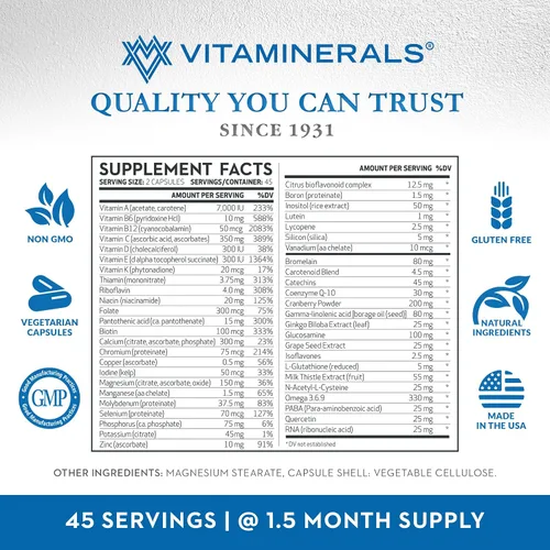 Vista 3 de Vitaminerals CombAdult - Fórmula integral de vitaminas y minerales Sin OMG Cápsulas vegetales (90)