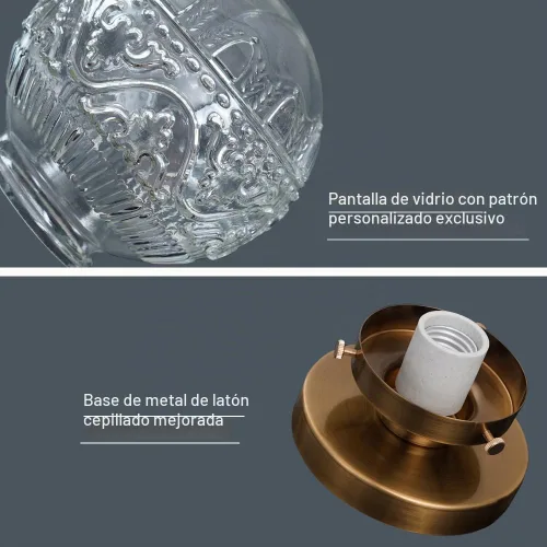 Vista 7 de Daunton Pequeña Lámpara de Techo de Montaje Semiempotrado, Moderna Lámpara de Techo de Vidrio Transparente de Globo, Lámparas de Pasillo Vintage