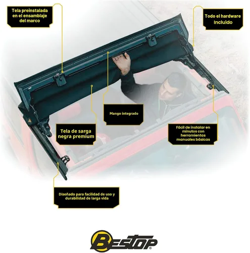 Vista 11 de Capota desplazable para automóvil, de Bestop, diamante negro, Negro