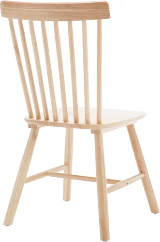 Vista 5 de Kmax Juego de 6 sillas de comedor vintage, sillas Windsor con patas de madera maciza, estilo granja, roble