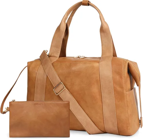 Vista 11 de miss fong Bolsa de pañales, bolsa de bebé, bolsa de pañales de cuero, bolsa de mano para bebé con 9 bolsillos, bolsa grande para mamá con bolso Negro