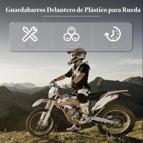 Vista 7 de Nuevo Olym plástico rueda delantera guardabarros motocicleta Fender Protector negro