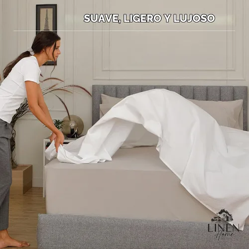 Vista 7 de Sábanas de 100% algodón percal, tamaño individual, 1 sábana encimera, ropa de cama fresca, resistente y transpirable, celeste Azul bebé