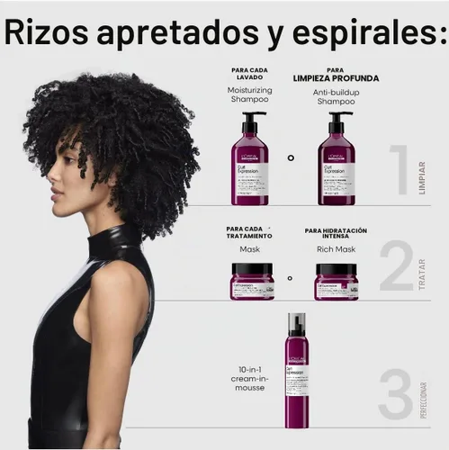 Vista 5 de L'Oréal Professionnel Paris Curl Expression Shampoo - Sin sulfatos