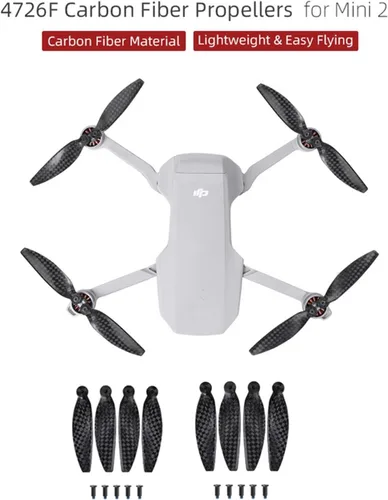 Vista 2 de SeiZed Hélices de fibra de carbono 4726F Accesorios de drones ligeros de bajo ruido para DJI Mini 2 Drone Accesorios (Color : 4 piezas)