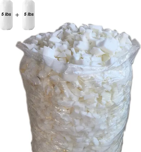 Vista 8 de HOXXME Relleno de espuma viscoelástica triturada de 5 libras o relleno de puf, relleno de espuma prémium para almohada, cojín de sillas para camas